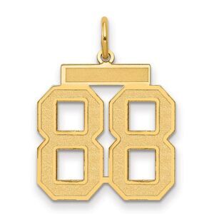 14k Yellow Gold, Jersey Collection, Medium Number 88 Pendant